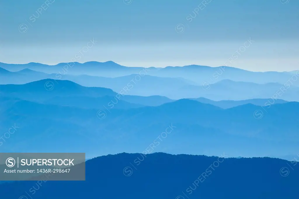 Amazing view from Clingman´s Dome, Great Smoky Mountains National Park, Border of North Carolina and Tennessee
