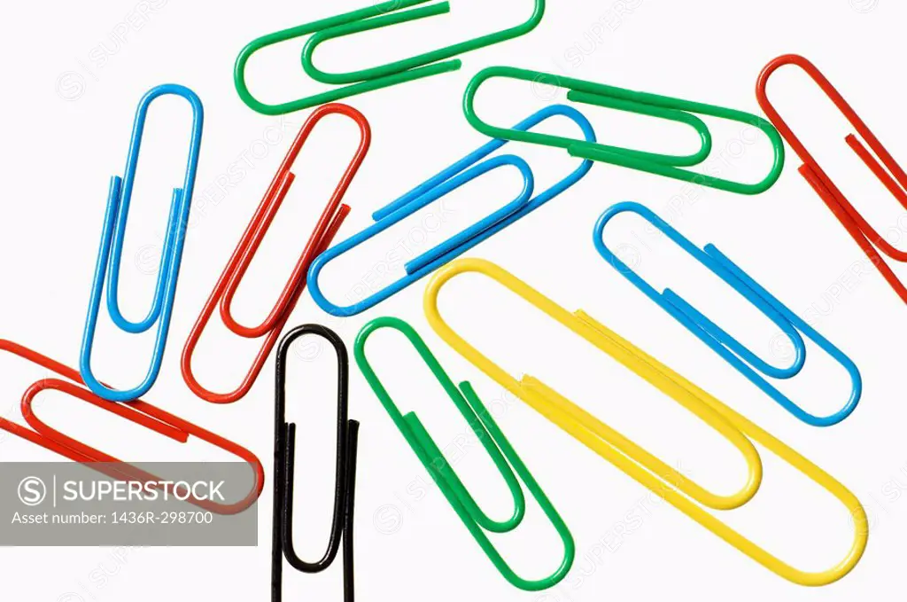 Paper clips on white background