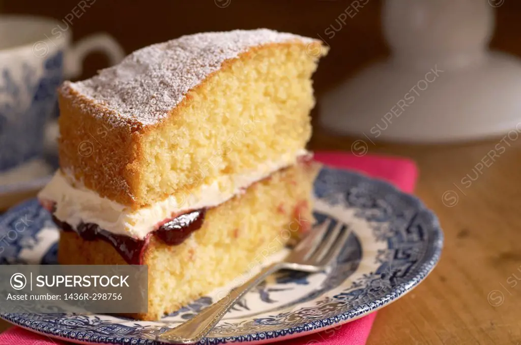 Slice of Victoria Sponge Cake