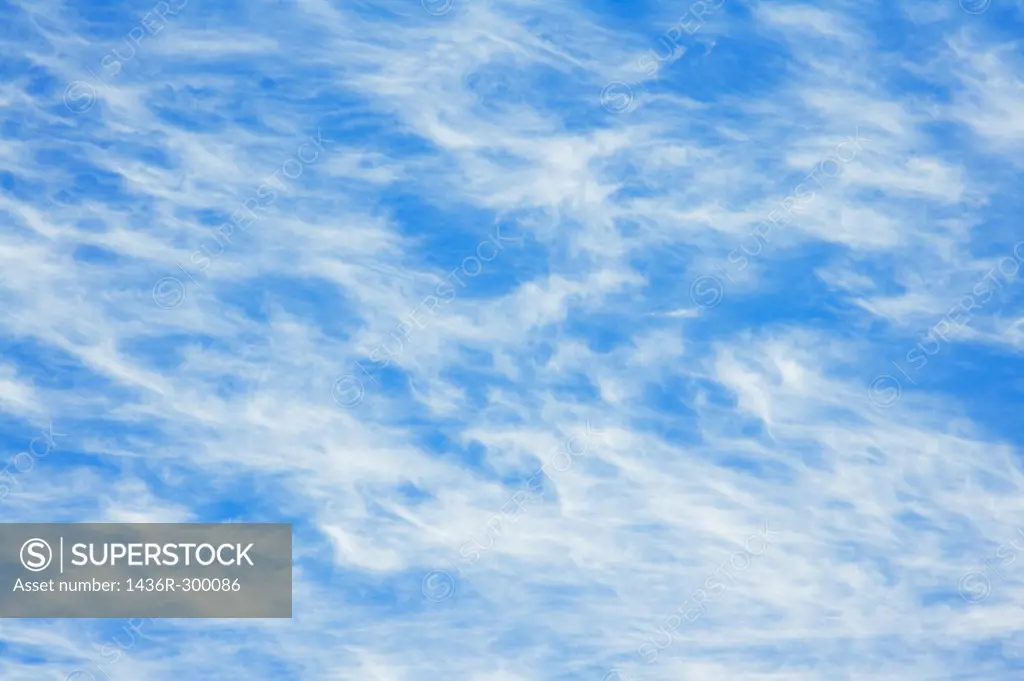 Summer day with blue sky and Cirrus Clouds