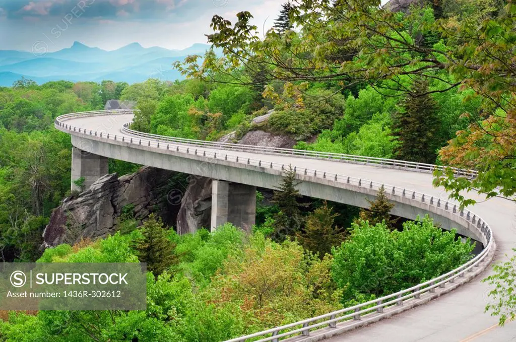 The Linn Cove Viaduct  Part of the Blue Ridge Parkway near Grandfather Mountain, North Carolina