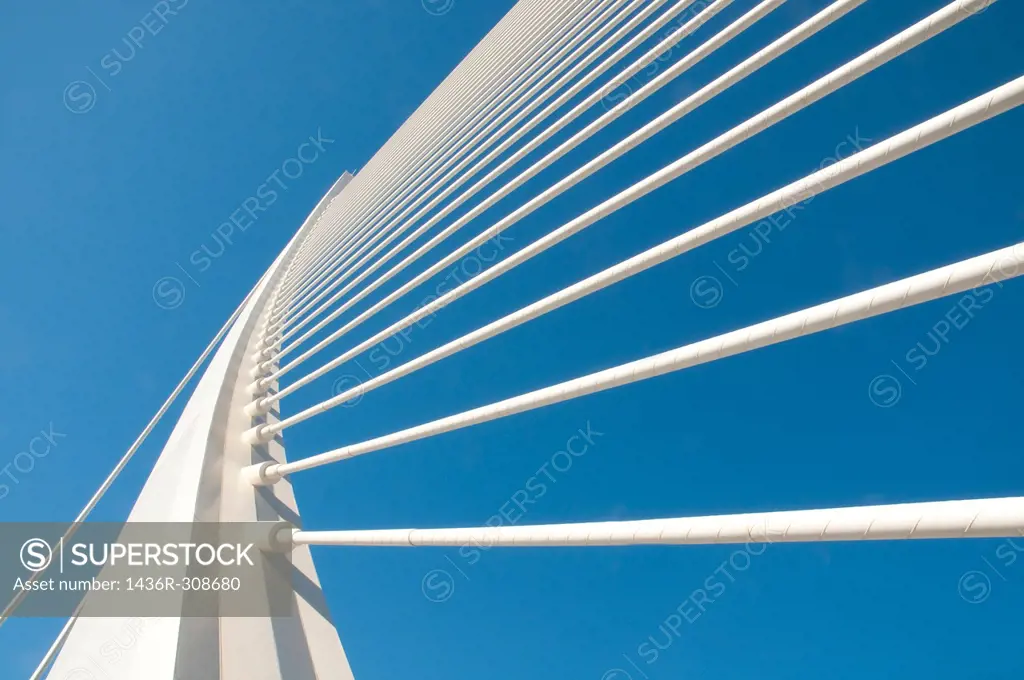 L´Assut d´Or bridge, view from below. City of Arts and Sciences, Valencia, Spain.