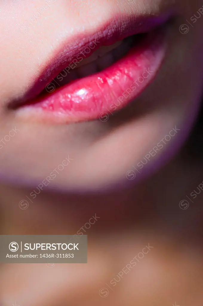 Woman lips close up