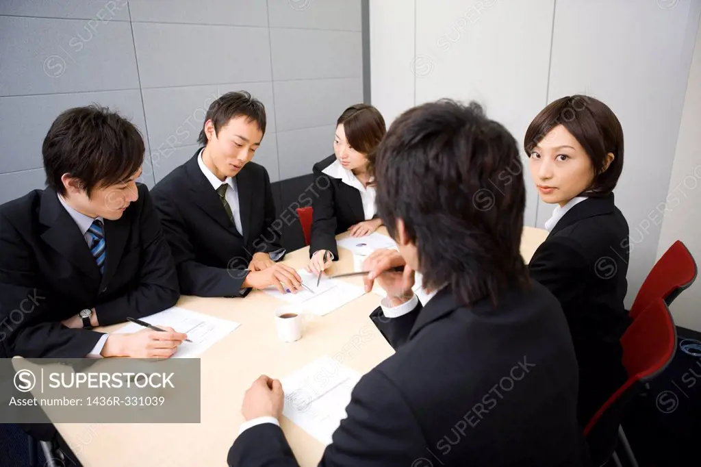 Group of business people having meeting