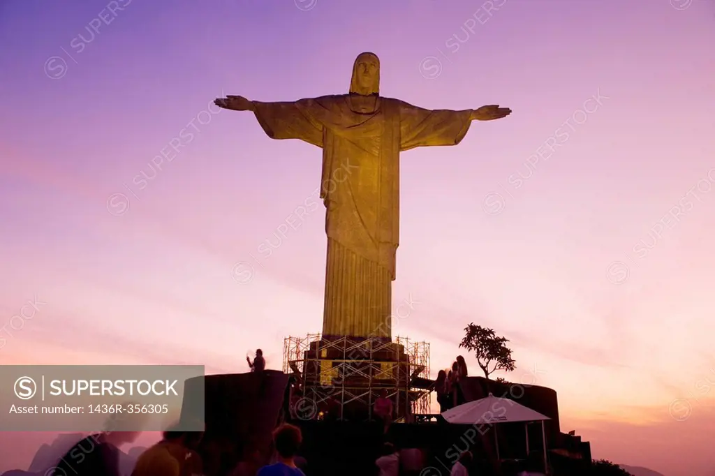 Viewpoint, Christ Statue at Corcovado, 704 meters high, near outskirts of Rio de Janiero, Brazil