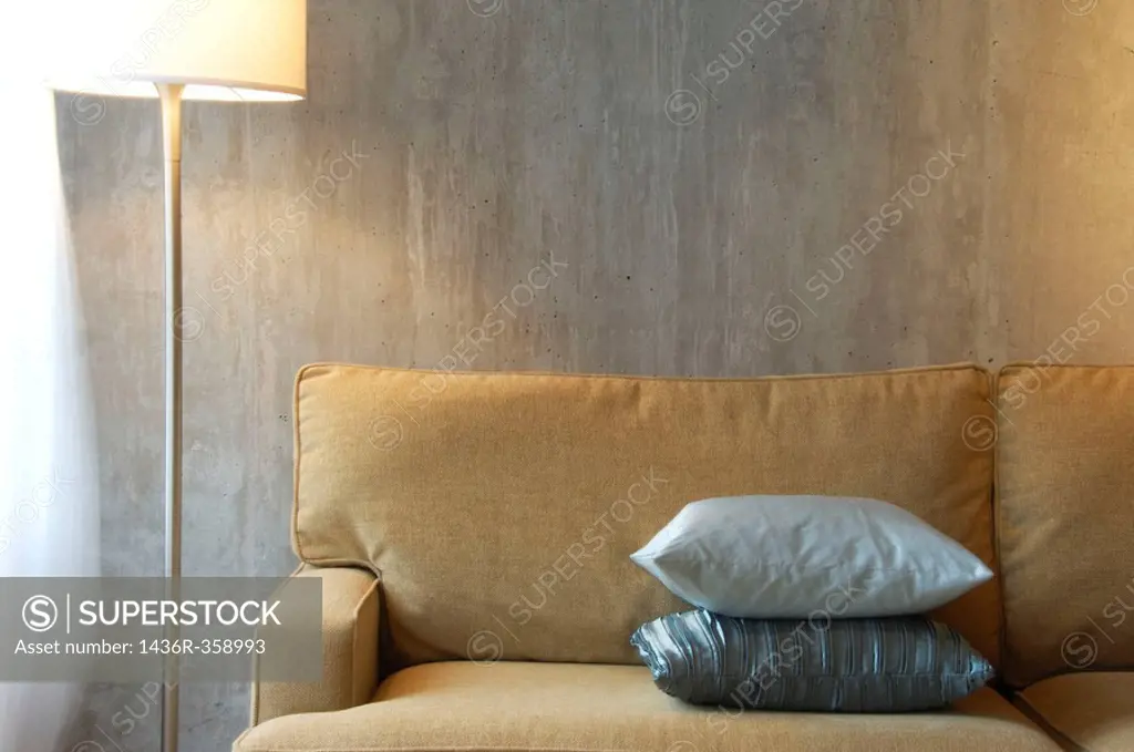 modern/contemporary loft interior of sofa and lamp