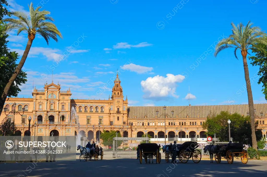 Plaza de España in Maria Luisa Park, Seville, Andalusia, Spain
