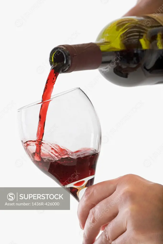 Red Wine pouring into glass