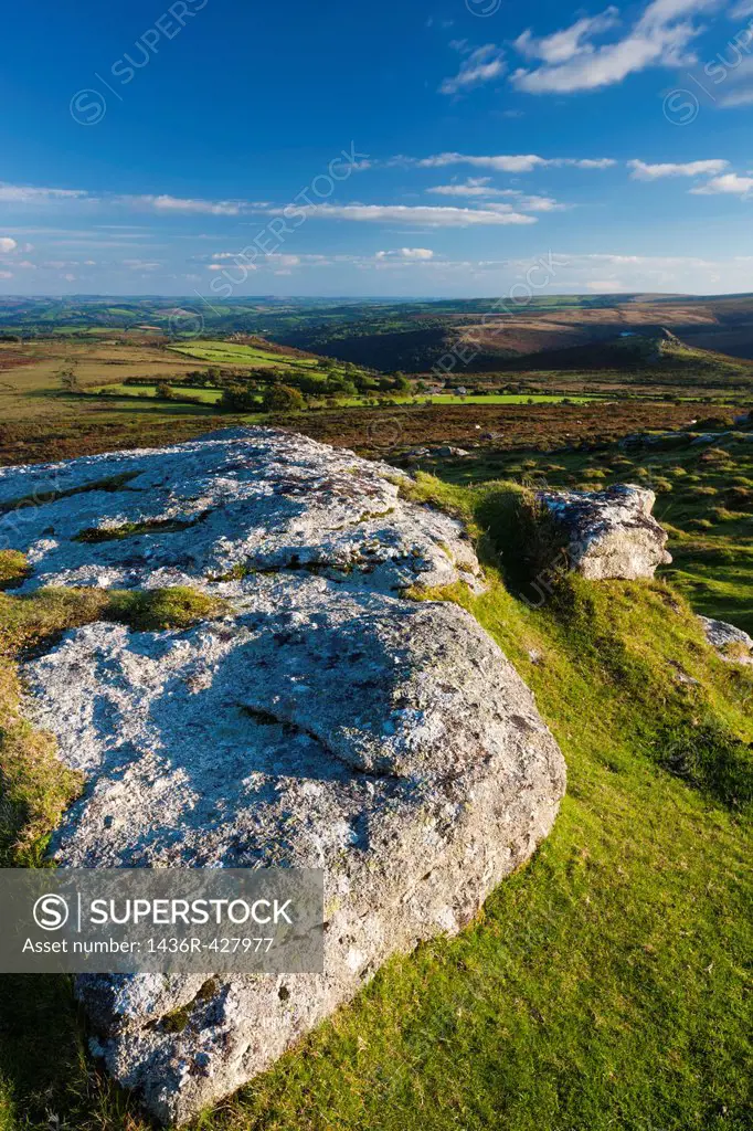 View from Corndon Tor  Dartmoor National Park  South West England  Europe