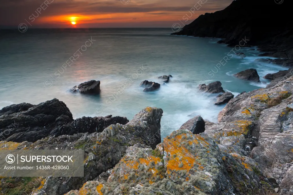 Sunset View from Start Point, Salcombe, South Devon, England, Europe