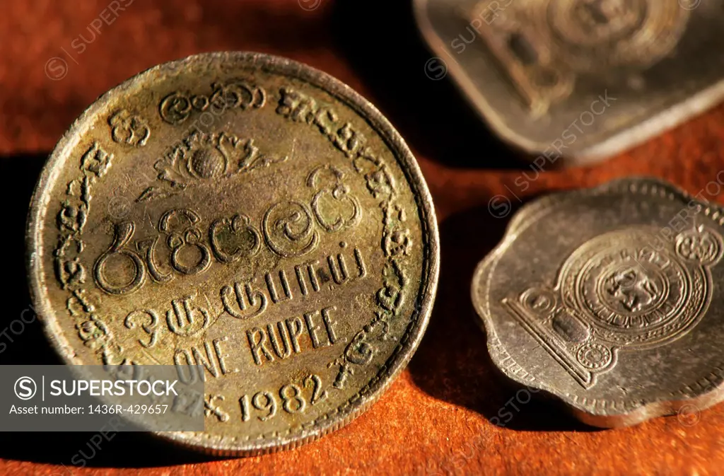 One sri lankan rupee coin.