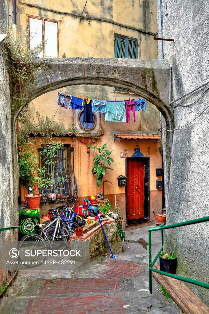 medieval old town of Sanremo, called Pigna, with winding streets