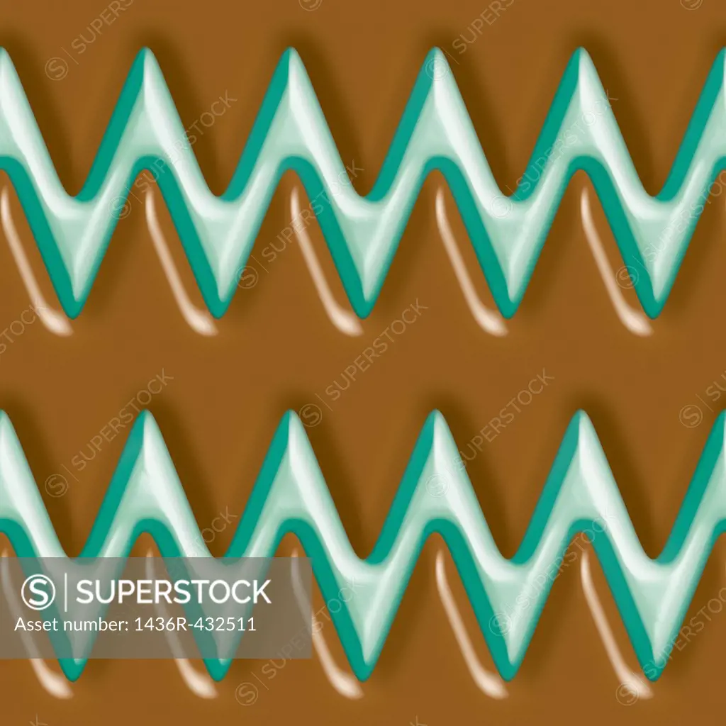 Dark chocolate and mint zigzag tiling background texture pattern