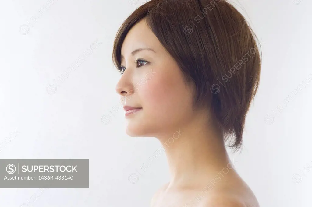 Profile of Young Woman with Short Hair