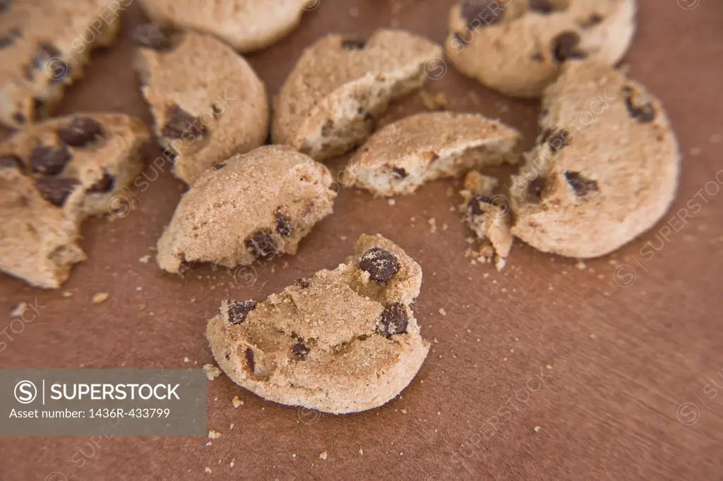 Broken chocolate chip cookies