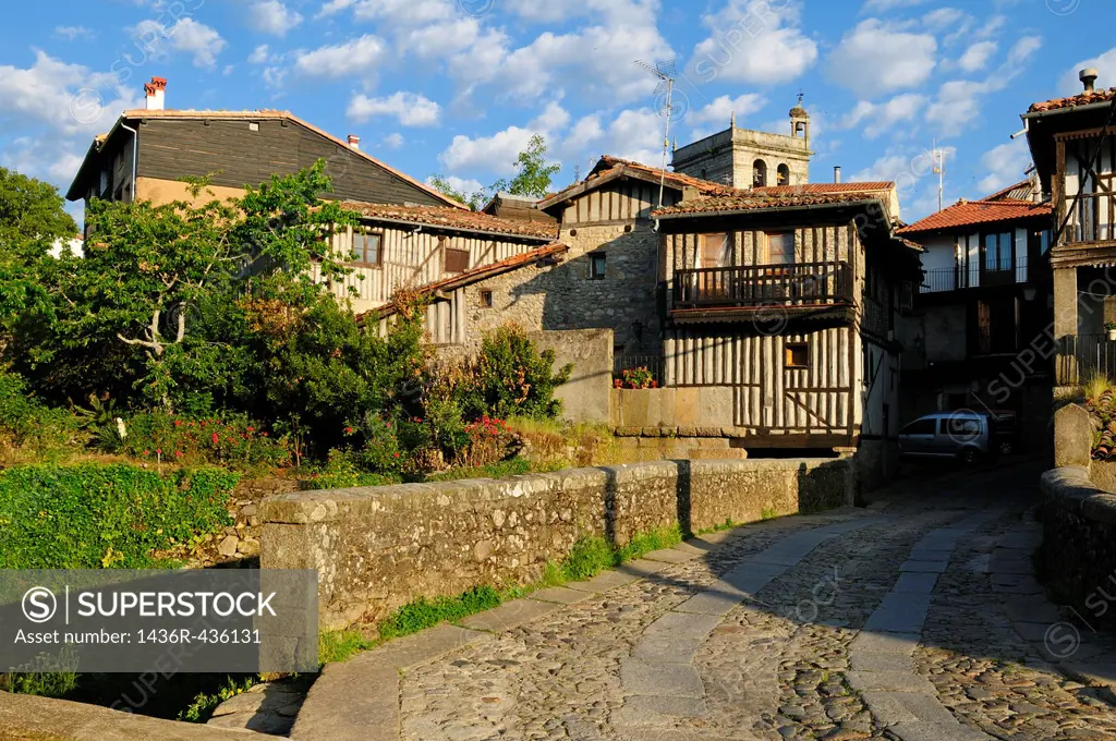 Europe, Spain, Castile and Leon, Castilla y Leon, Sierra de Francia, view of the oldtown of La Alberca