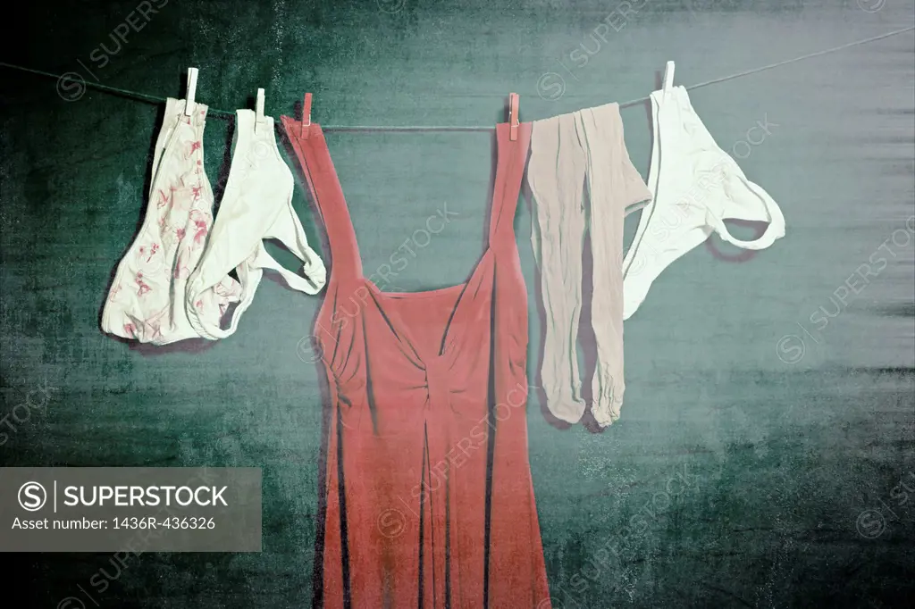 A woman´s underwear on a clothesline