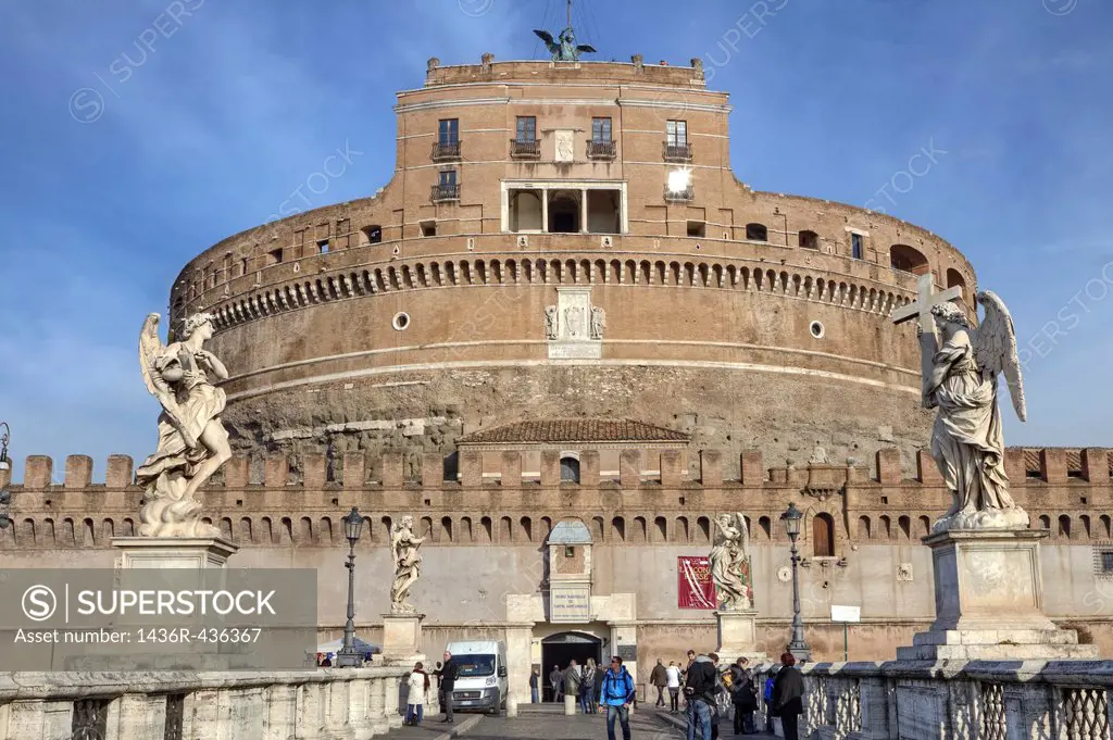 Castel Sant´Angelo - Castel Sant´Angelo - Rome, Lazio, Italy, was originally built as a mausoleum for Emperor Hadrian and later rebuilt by various pop...