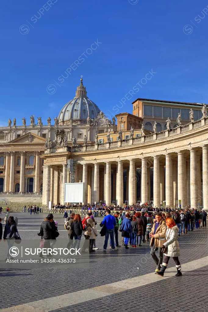Stand in line at St  Peter´s Basilica to visit from the inside - in St  Peter´s Square at the Vatican to push the tourists and you have to deal with l...