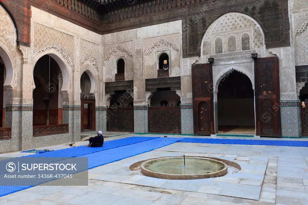 Morocco, Fes, Medina Old Town, Medersa Bouinania Islamic Law school