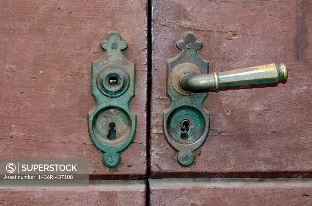 Old door handle with lock