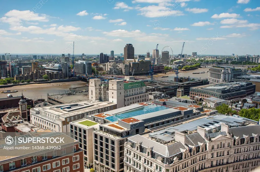 London, UK, Great Britain, Aerial Skyline, Panorama Cityscape, from St  Paul´s Cathedral