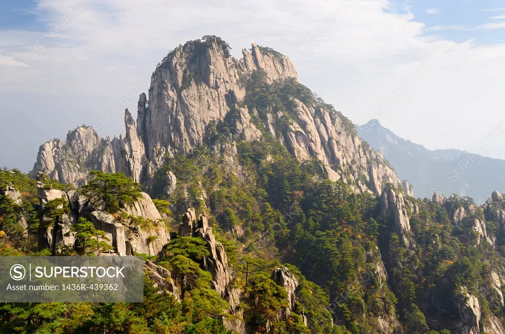 Granite peaks of Stalagmite Gang at East Sea area of Huangshan mountain China