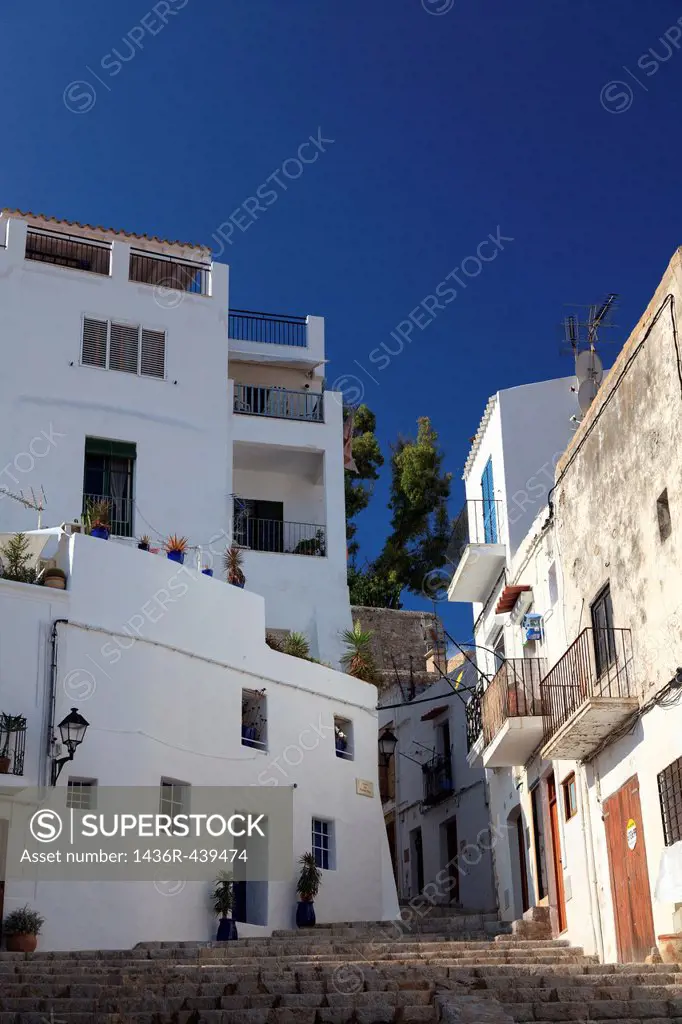 Spain, Balearic Islands, Ibiza, Ibiza old town UNESCO site, Dalt Vila