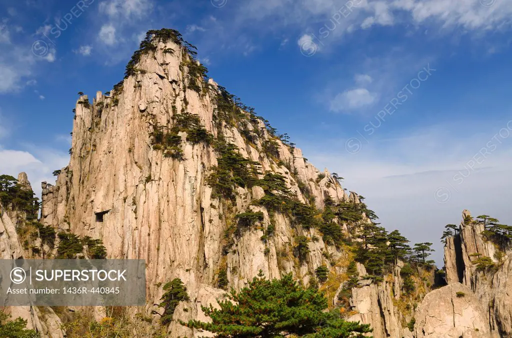 Weathered Granite of Beginning to Believe Peak at East Sea area of Huangshan mountain China