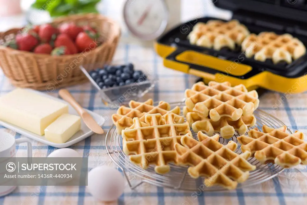 Belgian Waffle and Ingredients