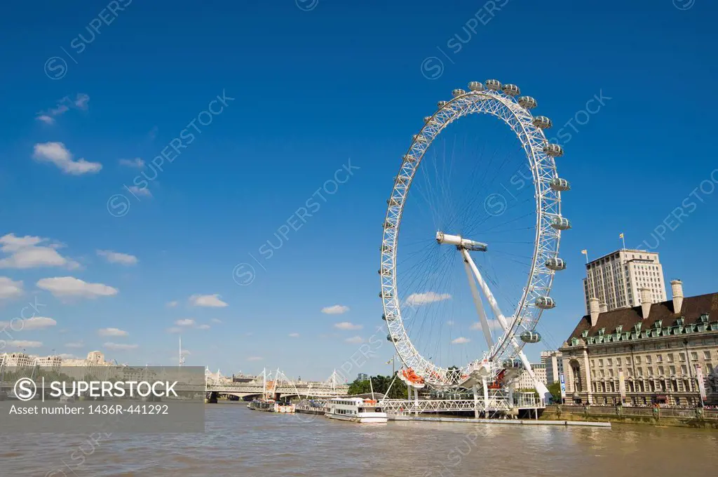 River Thames and London Eye, London, England, United Kingdom