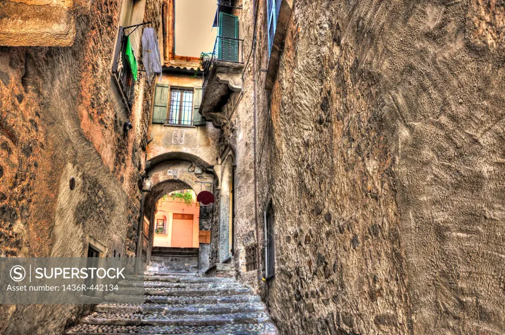 Old colorful stone alley