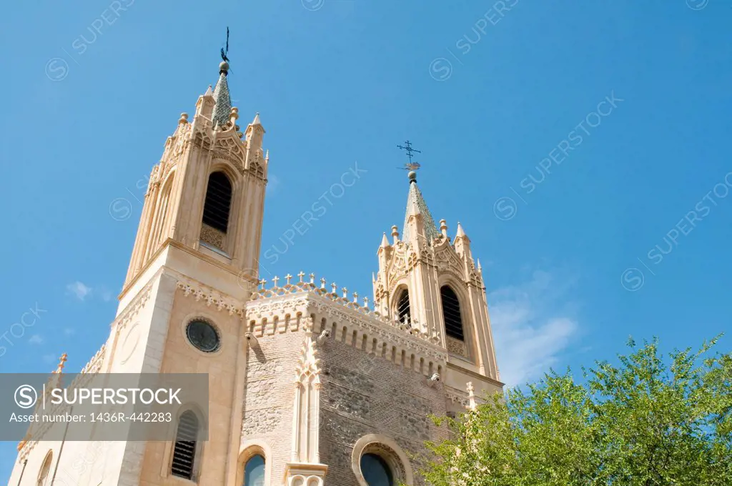 Towers of San Jeronimo El Real church. Madrid, Spain.