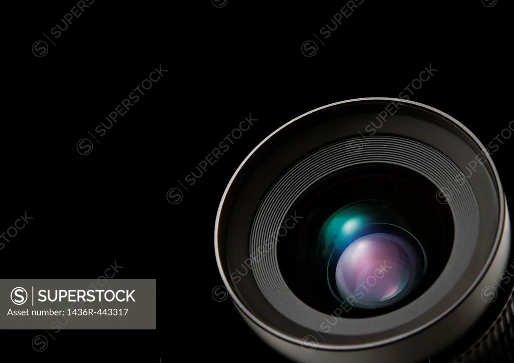 Graphic depiction of a lens on a black background