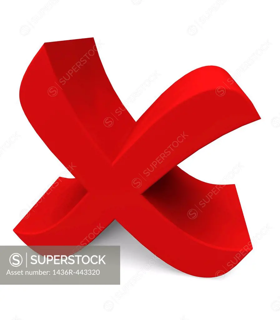 3D render of a red cross on a white background