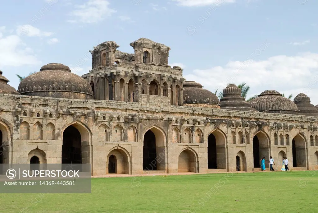 Elephant Stables in Hampi, Karnataka - located outside the Zenana Enclosure, is an oblong structure of considerable size, called the Elephant stables ...