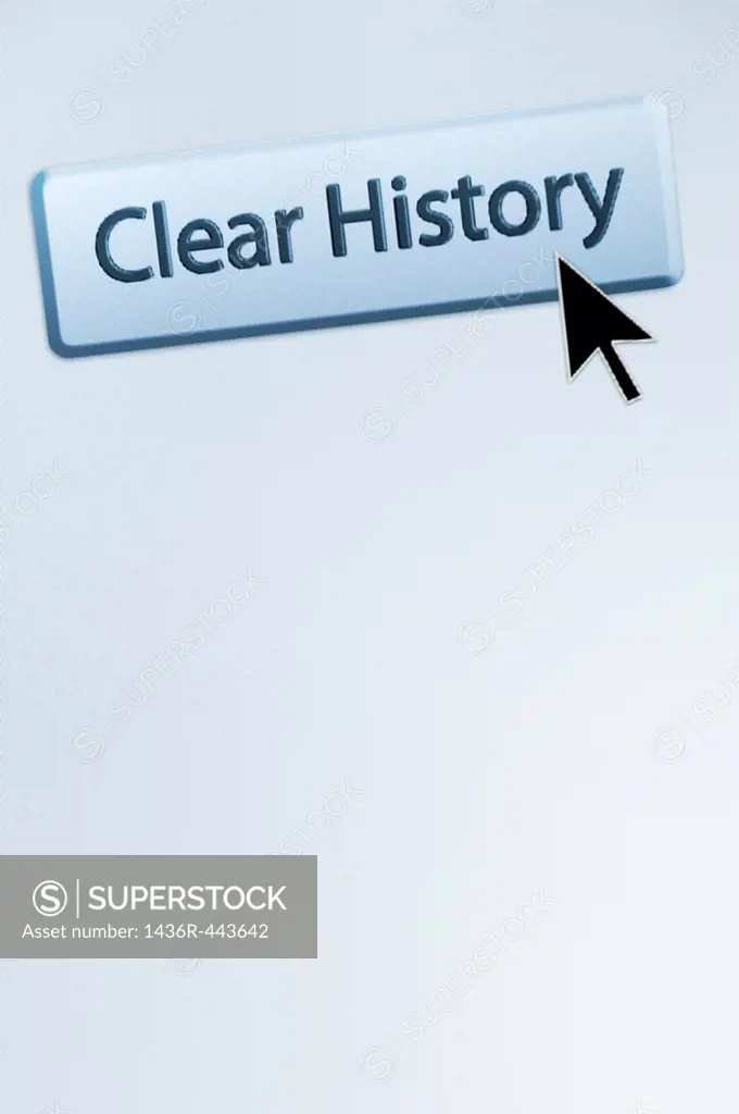 Cursor hovers over an Internet browser´s CLEAR HISTORY button