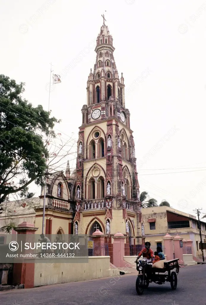 A church at Karaikal,Pondichery,Puducherry, Union Territory of India former French colony  The town of Karaikal is the second largest region of the Un...