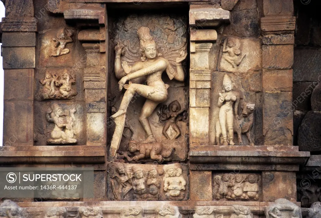 Nataraja on the exterior wall of the Siva templeat Gangaikondacholapuram, Tamil Nadu, India  Gangaikondacholapuram was established as a capital city b...