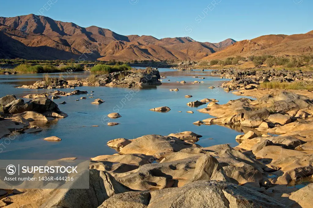 Valley od the Orange River in the Richtersveld Transfrontier National Park, view across the river to Namibia, South Africa