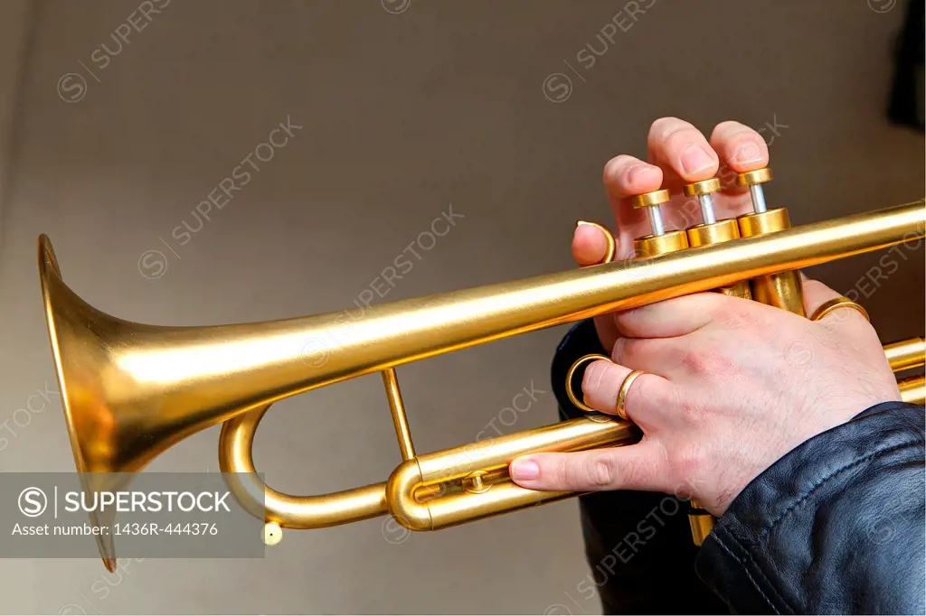 Musician playing the trumpet