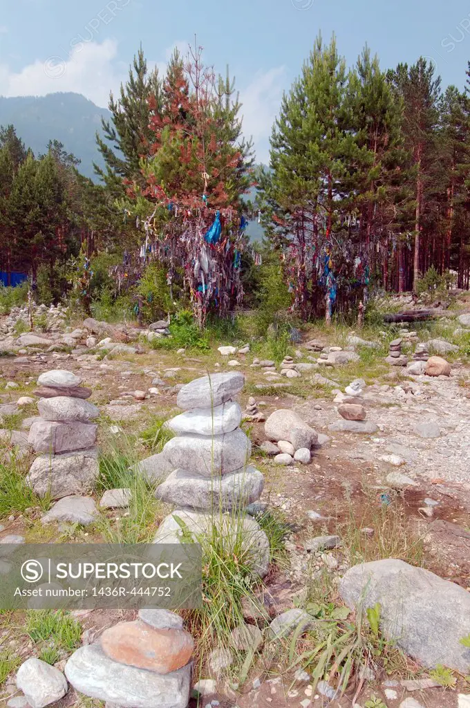 Stones of fulfillment of desires, stone garden  Arshan, Tunkinsky District, Republic of Buryatia, Siberia, Russian Federation