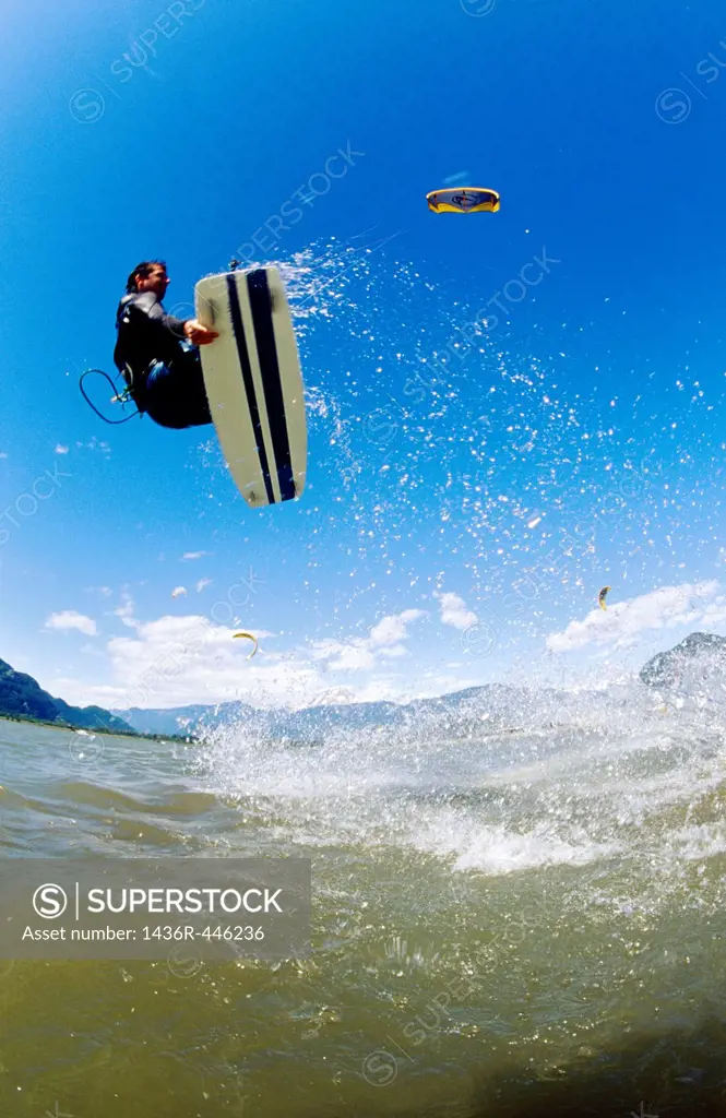 Kite surfer  Squamish  British Columbia  Canada