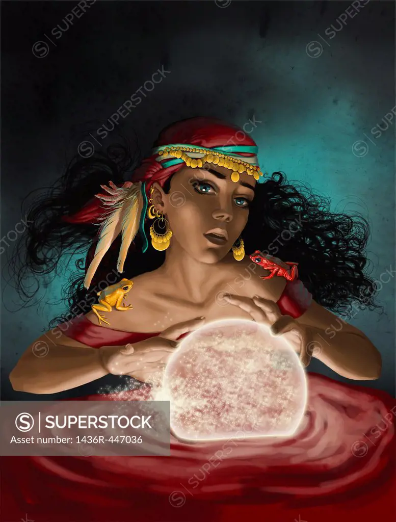 Illustrative image of fortune teller with crystal ball