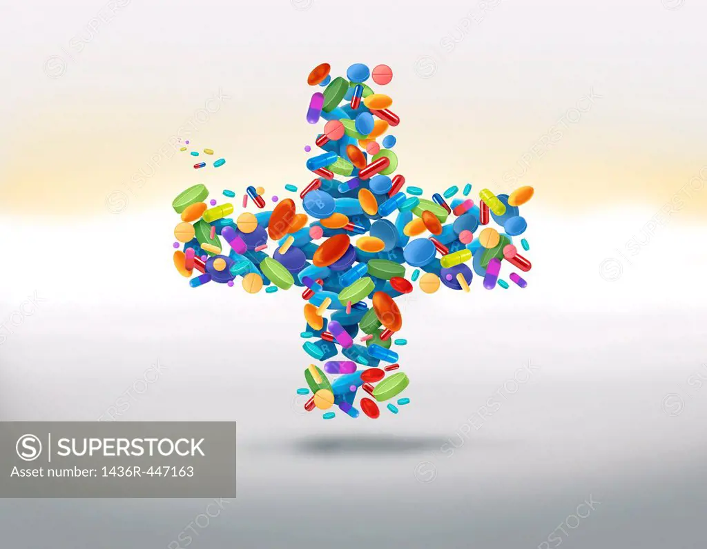 Illustrative image of cross shaped medicines