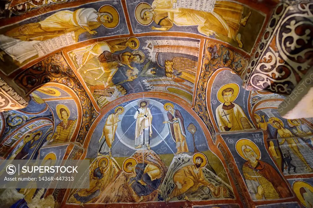 Byzantine frescoes of the life of Christ in the Dark Church at Goreme Open Air Museum Turkey