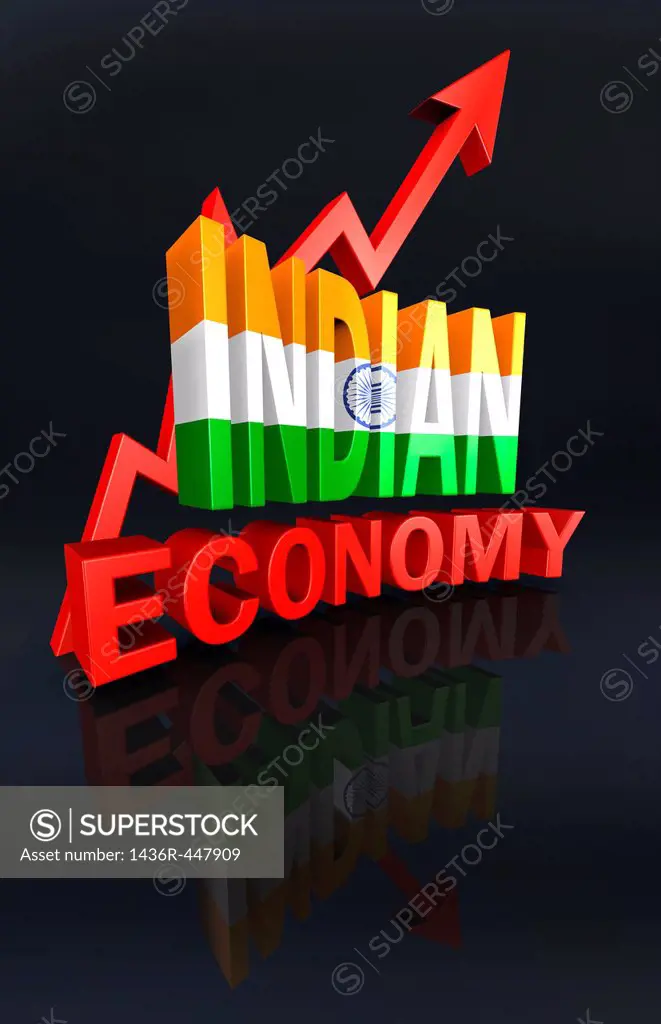 Arrow sign showing growth in Indian economy