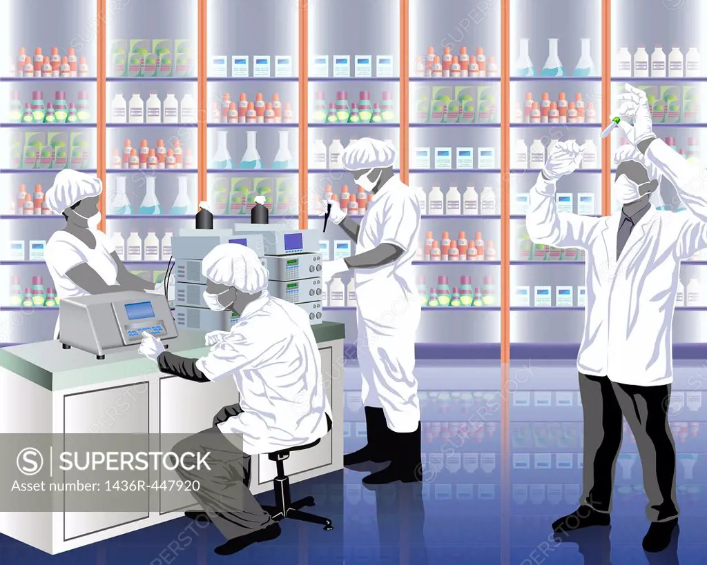 Doctors researching in a laboratory