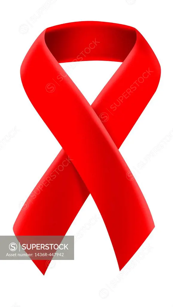 Close-up of AIDS awareness ribbon