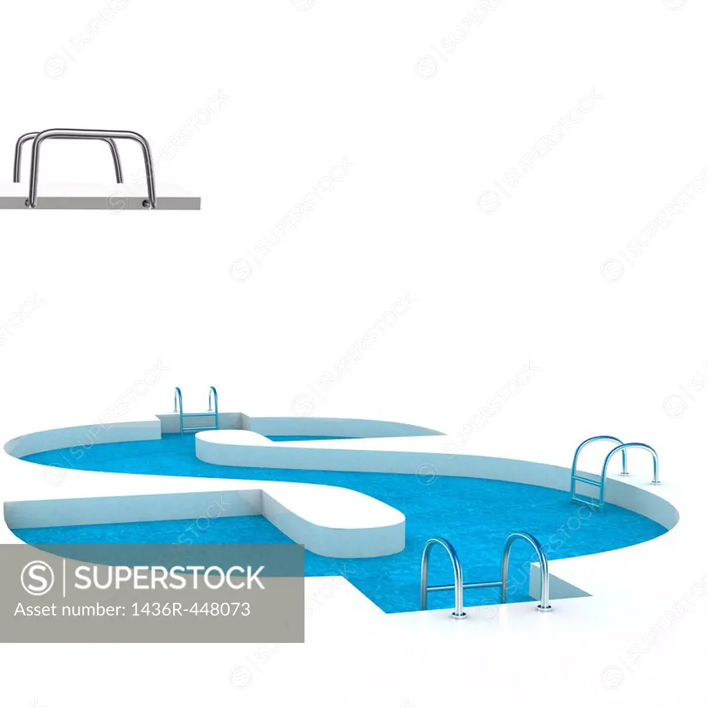Dollar shaped swimming pool